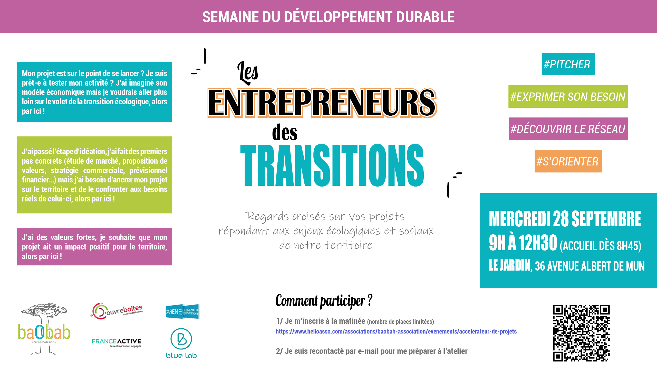 1er atelier « LES ENTREPRENEURS DES TRANSITIONS »